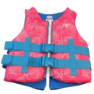 Speedo Youth Life Vest 50–90 lbs USCG Approved Pink Shell Print